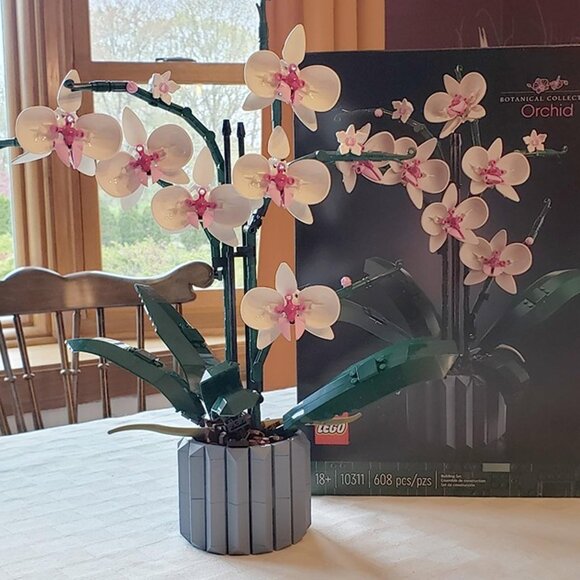 NEW Orchid Artificial Plant, Building Set with Flowers, Home Décor Gift - Picture 7 of 8